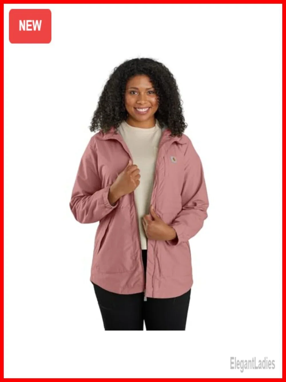Women's Water Resistant Anorak Coat with Hood for Wind & Rain